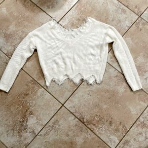 White sweater with white whisps